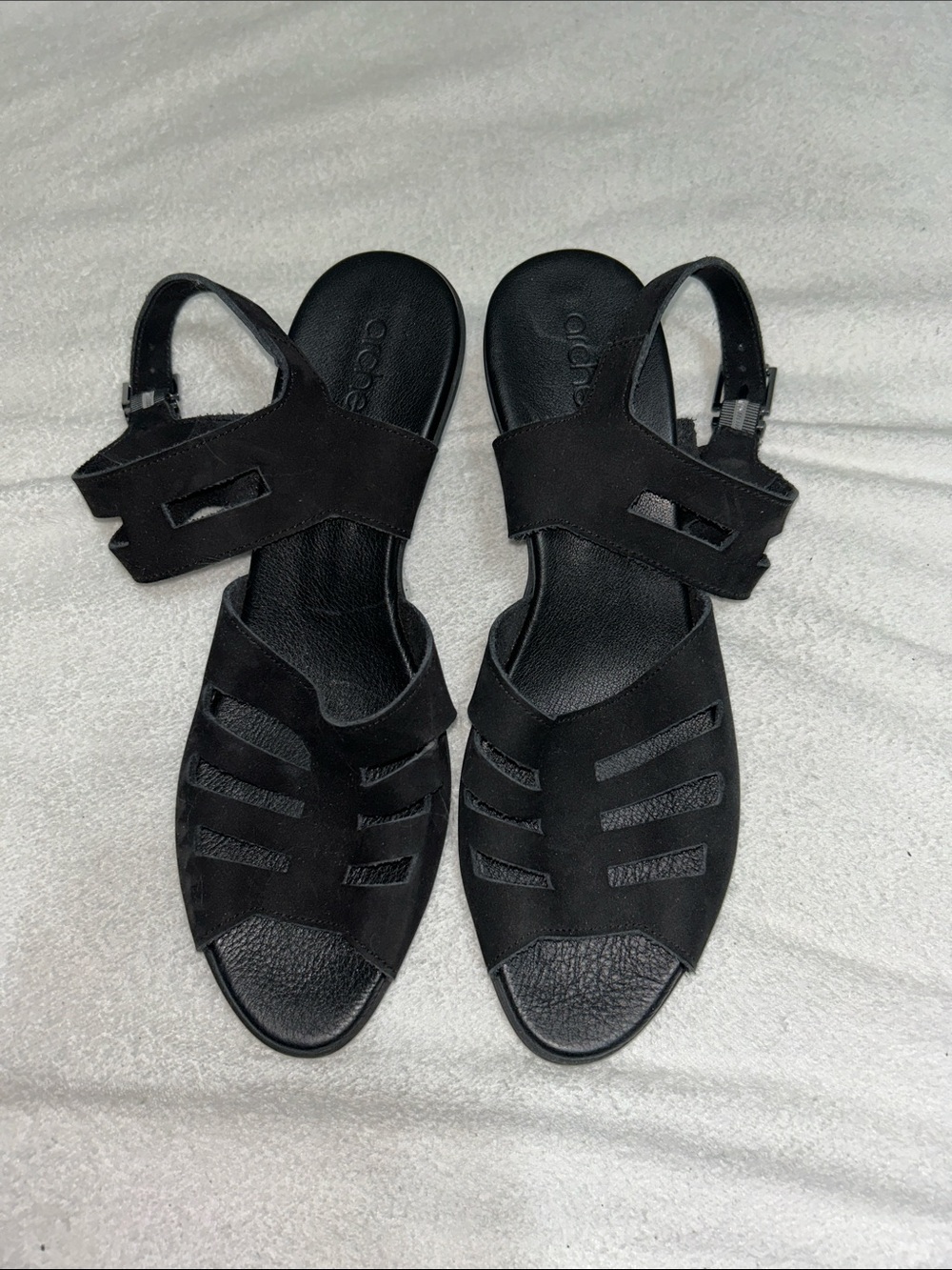 Arche Black Women's Strappy Slingback Sandals